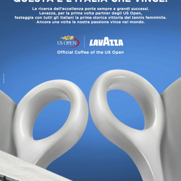 Lavazza festeggia la vittoria italiana agli US Open, con Armando Testa