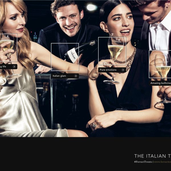 ARMANDO TESTA BRINDA ALLA NUOVA CAMPAGNA CANTINE FERRARI TRENTO.